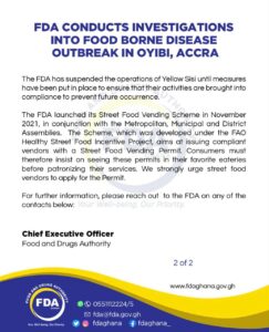 FDA suspends operations of Yellow Sisi Waakye joint in Oyibi 6